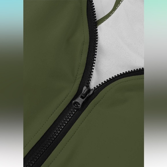 Women's Sexy Hgih Cut Zipper Up V Neck One Piece Monokini Swimwear - Picture 3 of 4